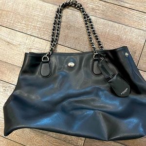 Gently used black Coach shoulder bag